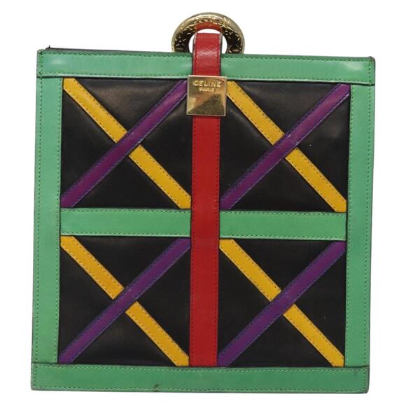 CELINE Shoulder Bag Leather Multicolor - Picture 3 of 13